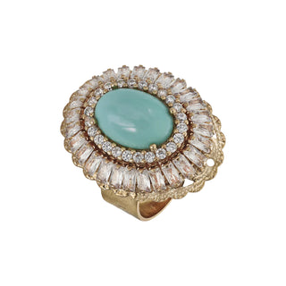 Gold ring with turquoise centerpiece - Anton Heunis