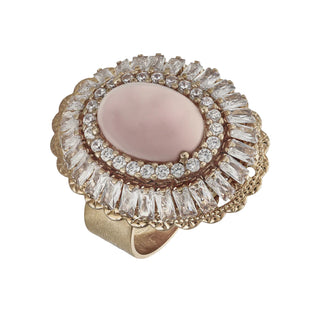 Gold ring with pink centerpiece - Anton Heunis