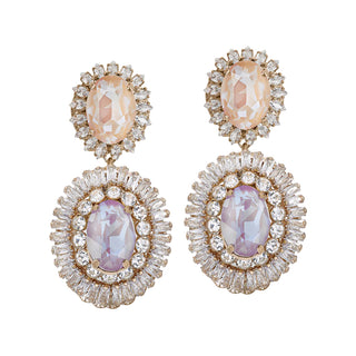 Double tier vintage inspired earrings lilac and coral - Anton Heunis
