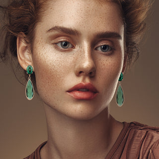 Green drop statement earrings - Anton Heunis