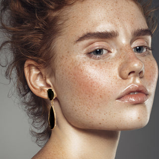 Black drop statement earrings - Anton Heunis