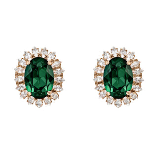 Green dainty earrings with crystals - Anton Heunis