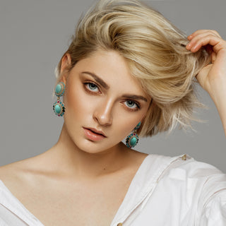 Turquoise drop earrings vintage - Anton Heunis
