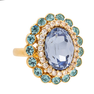 Vintage gold ring with blue crystal - Anton Heunis