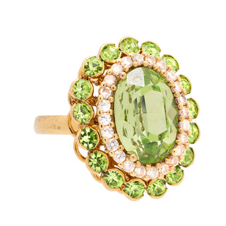 Vintage gold ring with green crystal - Anton Heunis