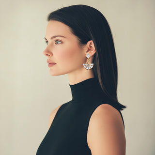Anton Heunis - Gold statement earrings with crystal flower