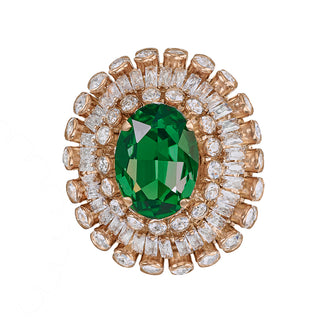 Anton Heunis - Vintage brooch with green crystal