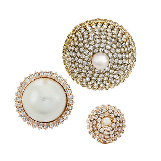 Anton Heunis - Set of three vintage brooches pearl and gold