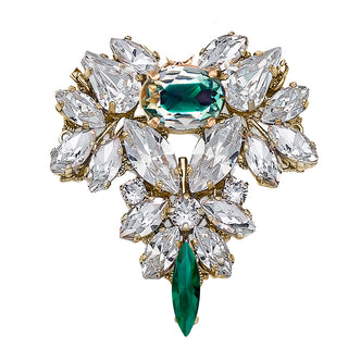 Anton Heunis - Statement crystal brooch with green details