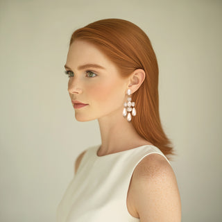 Anton Heunis - Geometric statement crystal earrings with enlongated pearls