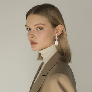 Anton Heunis - Double crystal top with long pearl drop earrings