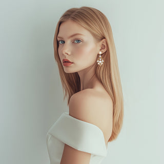 Anton Heunis - Chandelier gold earrings with crystals and pearls