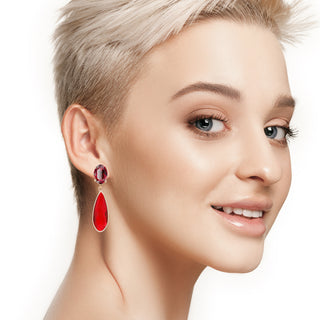 Red earrings with statement drop - Anton Heunis