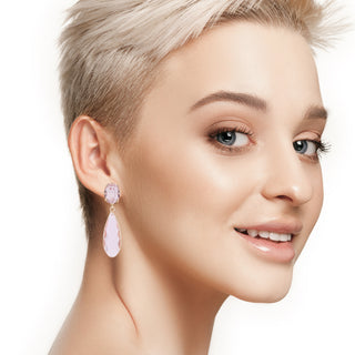 Baby pink drop statement earrings - Anton Heunis