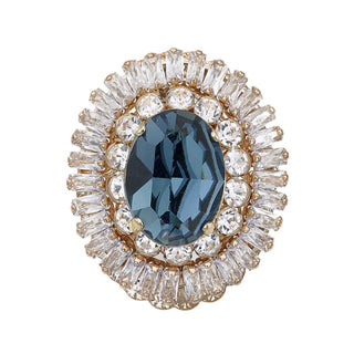 Blue cocktail ring with crystals vintage inspired - Anton Heunis
