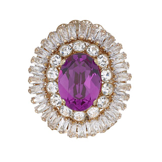 Fuchsia cocktail ring with crystals vintage inspired - Anton Heunis