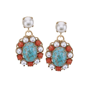 Drop earrings turquoise and coral - Anton Heunis