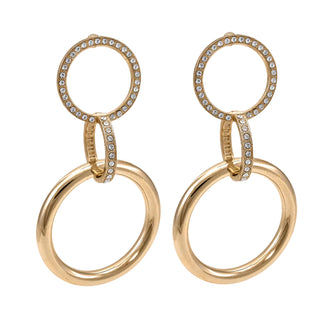 Triple hoop gold plated earrings pavé detail - Anton Heunis
