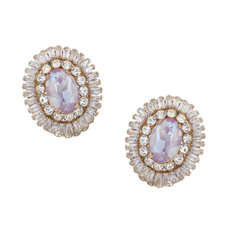 Lilac button earrings with crystals - Anton Heunis