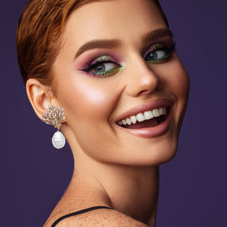 Sun ray earrings with big pearl - Anton Heunis