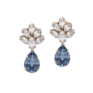 Blue delicate earrings with crystals, something blue earrings - Anton Heunis