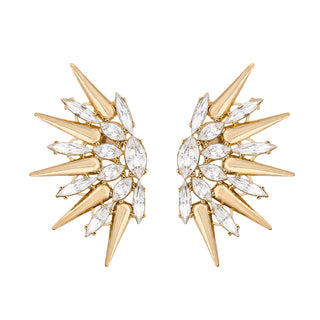 Cosmos earrings spike statement earrings, gold and crystal - Anton Heunis
