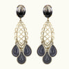 Gold geometric earrings with black details - Anton Heunis