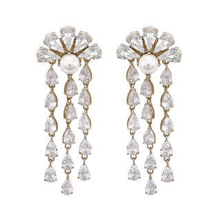 Crystal cascade statement earrings - Anton Heunis
