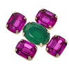 Louvre Brooch Fuchsia Green