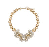 Statement gold necklace with bubbles and crystal centerpiece - Anton Heunis