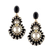 Golden statement earrings with black crystals - Anton Heunis