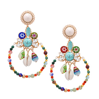 Beaded hoop earrings with shell detail - Anton Heunis