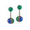 Blue and green statement retro-futuristic earrings - Anton Heunis