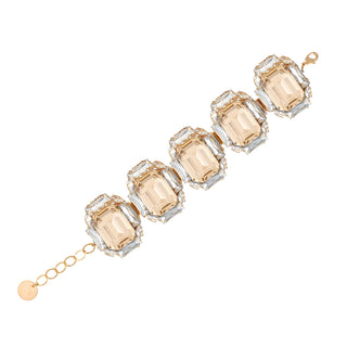 Five champagne octogonal stones golden bracelet - Anton Heunis Handmade Jewelry