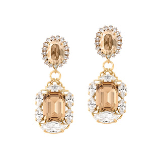 Champagne drop statement earrings with crystal details - Anton Heunis Handmade Jewelry