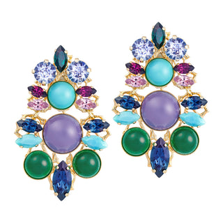 Statement large earrings with amethyst and crystals - Anton Heunis