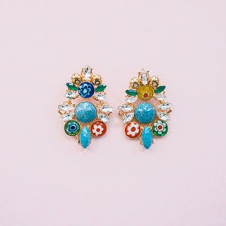 Chandelier colorful millefiori statement earrings Anton Heunis