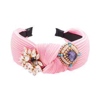 Vintage inspired pink headband tiara with vintage stones - Anton Heunis