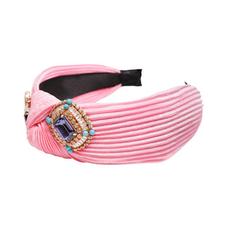 Vintage inspired pink headband tiara with vintage stones - Anton Heunis