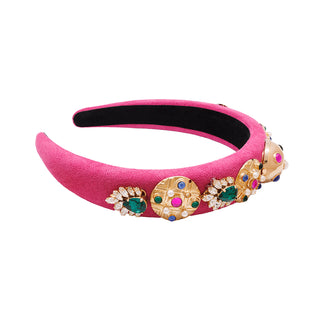 Fuchsia headband with golden multicolor details - Anton Heunis