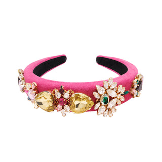 Fuchsia tiara with multicolor fun statement stones - Anton Heunis