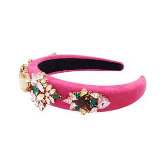 Fuchsia tiara with multicolor fun statement stones - Anton Heunis