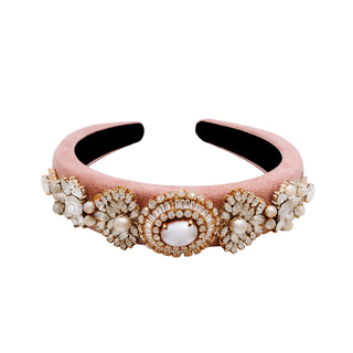 Rose headband with golden and pearl statement details - Anton Heunis