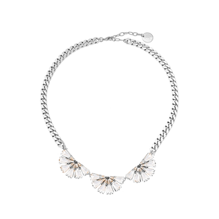 Anton Heunis - Silver chain necklace with fan-shaped crystal flowers
