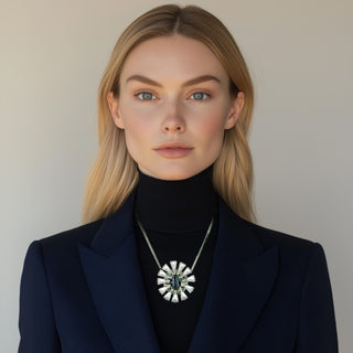 Anton Heunis - Delicate silver chain with crystal statement flower