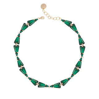 Anton Heunis - Emerald sparkly triangle choker