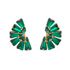 Anton Heunis - Striking fan-shaped earrings in gold and emerald green