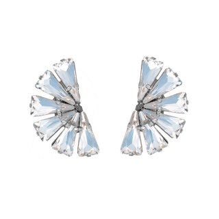 Anton Heunis - Striking fan-shaped earrings in silver and crystals