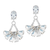 Anton Heunis - Silver fan-shaped flower earrings with crystal top