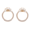 Anton Heunis - Gold hoops encrusted with crystals and fan-shaped crystal top